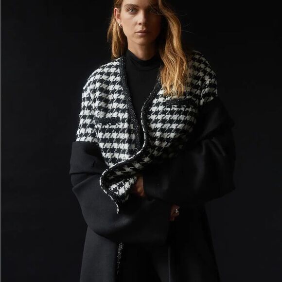 Mango Houndstooth Jacket Blazer New - Picture 10 of 10